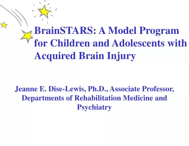 brainstars a model program for children