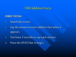 100 Addition Facts