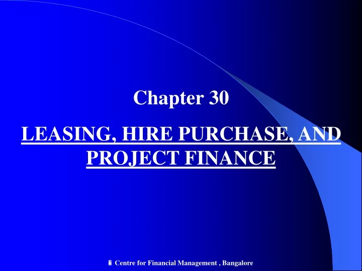 chapter 30 leasing hire purchase and project