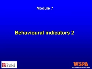 Behavioural indicators 2
