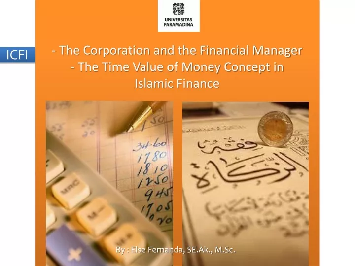 the corporation and the financial manager the time value of money concept in islamic finance