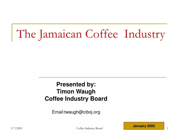 the jamaican coffee industry