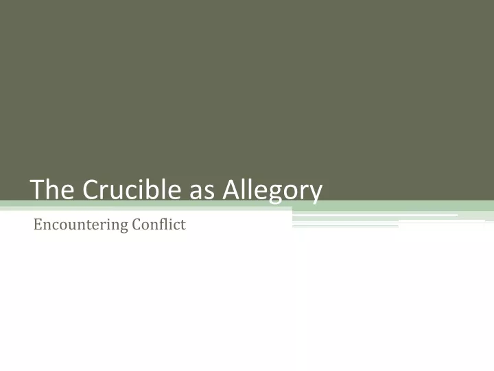 the crucible as allegory