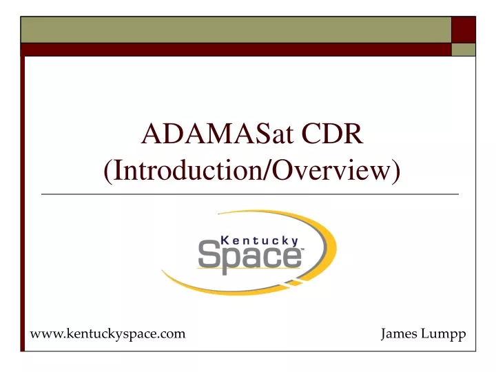 adamasat cdr introduction overview