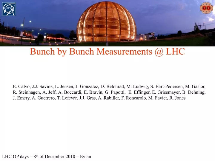 bunch by bunch measurements @ lhc