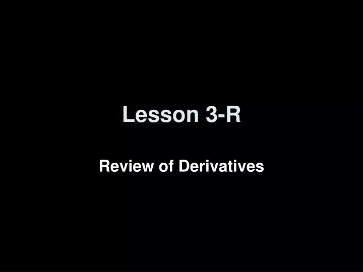 lesson 3 r