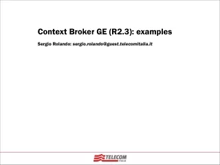 Context Broker GE (R2.3): examples