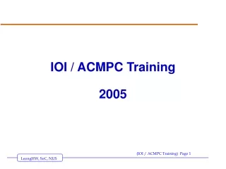 IOI / ACMPC Training 2005