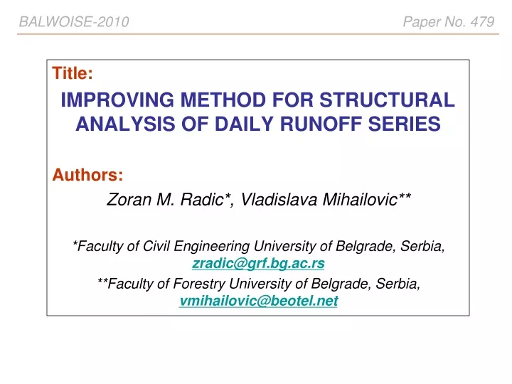 title improving method for structural analysis