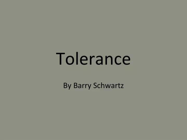 tolerance