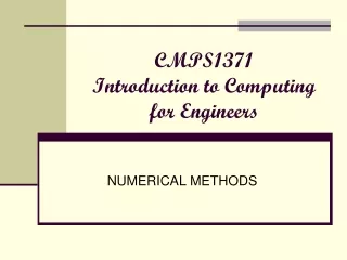 CMPS1371 Introduction to Computing  for Engineers