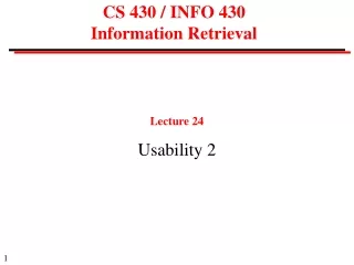 CS 430 / INFO 430  Information Retrieval
