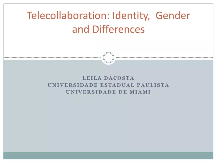 telecollaboration identity gender and differences