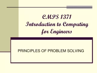 CMPS 1371 Introduction to Computing  for Engineers