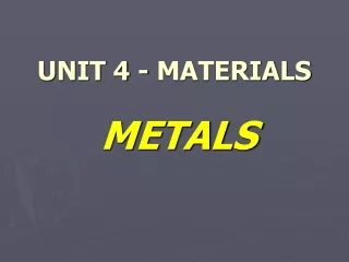 UNIT 4 - MATERIALS