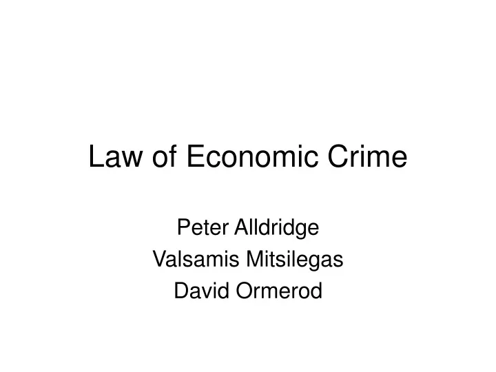 law of economic crime