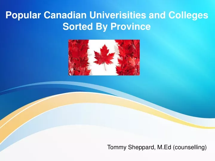 popular canadian univerisities and colleges sorted by province