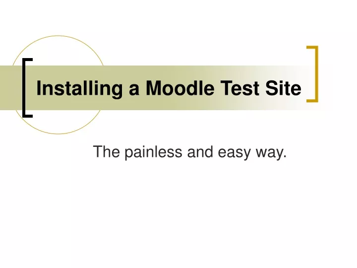 installing a moodle test site