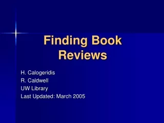 Finding Book Reviews