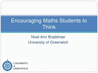 Encouraging Maths Students to Think