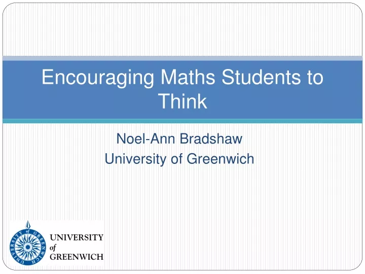 encouraging maths students to think