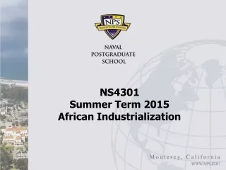 NS4301  Summer Term 2015 African Industrialization