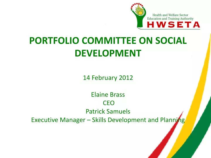 portfolio committee on social development