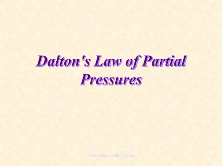 dalton s law of partial pressures