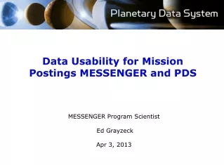 data usability for mission postings messenger