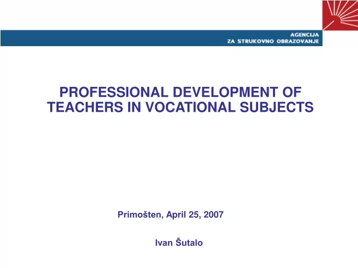 professional development of teachers in vocational subjects