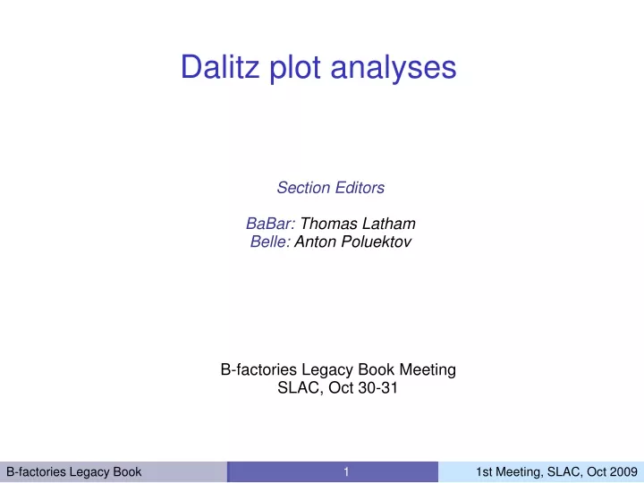 dalitz plot analyses
