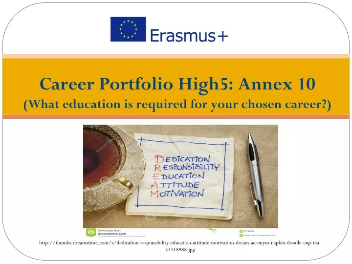 career portfolio high5 annex 10 what education is required for your chosen career