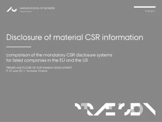 Disclosure of material CSR information