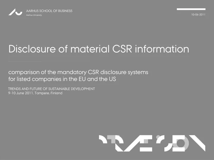 disclosure of material csr information