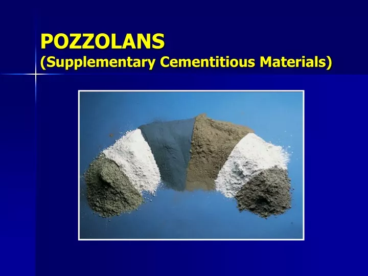 pozzolans supplementary cementitious materials