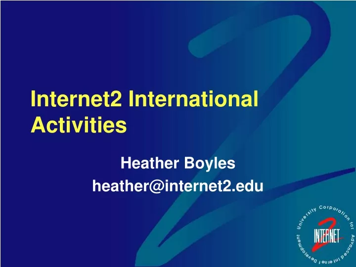 internet2 international activities