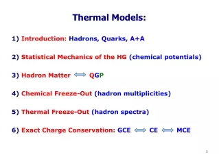 Thermal Models: