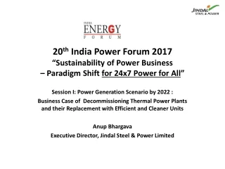 Session I: Power Generation Scenario by 2022 :