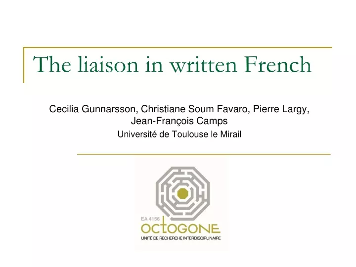 the liaison in written french