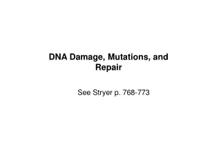 DNA Damage, Mutations, and Repair