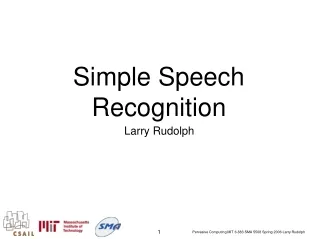 Simple Speech Recognition