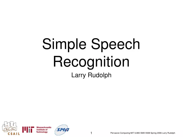 simple speech recognition