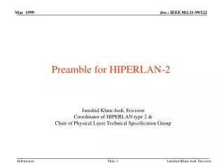 Preamble for HIPERLAN -2