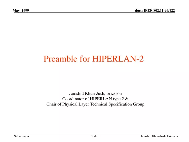 preamble for hiperlan 2