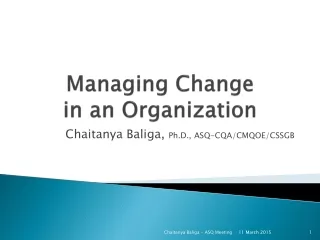 Managing Change  in an Organization