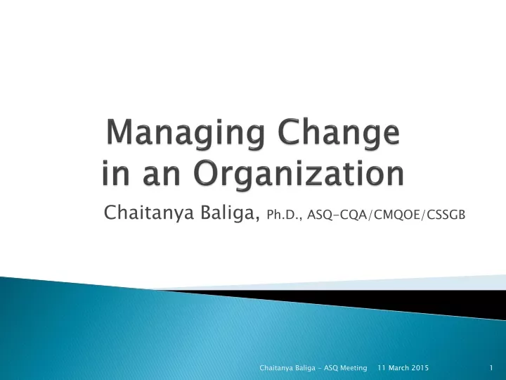 managing change in an organization