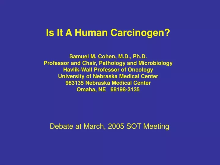 is it a human carcinogen