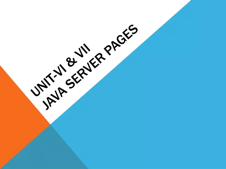 unit vi vii java server pages