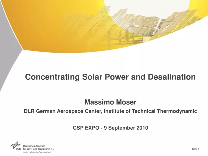 concentrating solar power and desalination