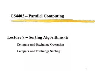 CS4402  –  Parallel Computing